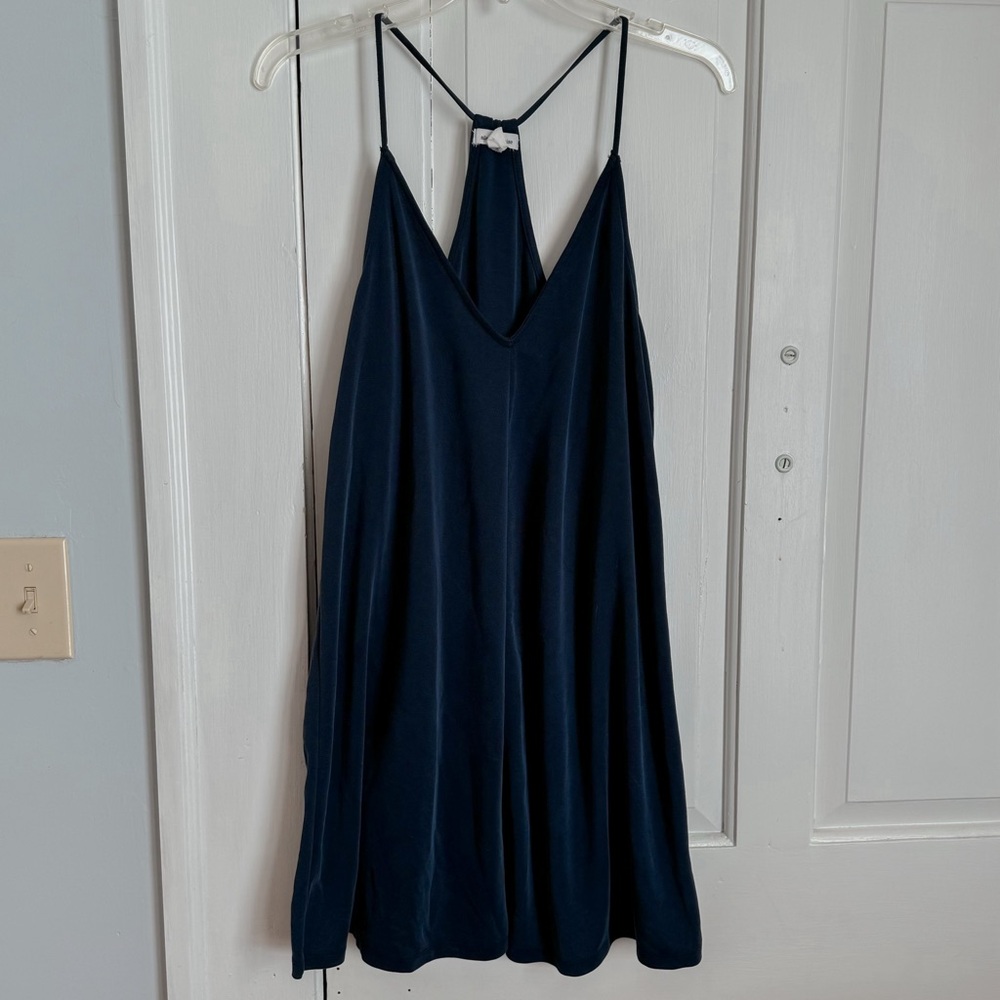 Navy Blue Loose Swing Halter Neck Casual silence + noise Dress Athleisure Medium